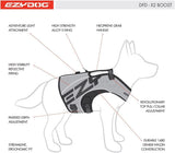 EzyDog DFD X2 Dog Life Jacket - Adjustable Swimming Safety Life Vest Preserver with Continuous Neck Flotation, Reflective Trim, & Grab Handle (3XS, Pink)