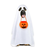 PAYHTOW Dog Halloween Costumes, Dog Ghost Costume Funny Pet Ghost Costume with Pumpkin Candy Bag for Small Medium Large Dogs Pets (Large)