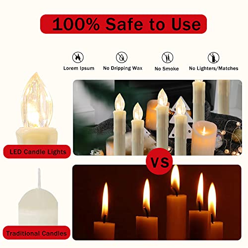 Gedengni Short Candlesticks LED Taper Candle, Remote Candle Sticks Battery Operated Chandelier Flameless Candles with Clip Flickering Warm White Lights for Wedding Party Baroque Chandelier,4inches