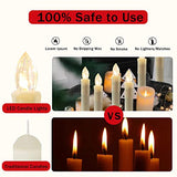 Gedengni Short Candlesticks LED Taper Candle, Remote Candle Sticks Battery Operated Chandelier Flameless Candles with Clip Flickering Warm White Lights for Wedding Party Baroque Chandelier,4inches