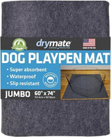 Drymate Dog Playpen Mat, Absorbent, Waterproof, Non-Slip, Machine Washable, Jumbo XXL Size (60x74), Reusable Puppy Pad for Training, Whelping, Housebreaking, Incontinence, and Crate/Kennel (USA Made)