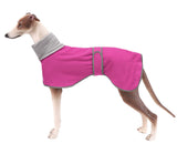 Geyecete Greyhound Cosy Fleece Jumper, Dog Winter Coat with Warm Fleece Lining, Outdoor Dog Apparel with Adjustable Bands for Medium, Large Dog -Pink-XS