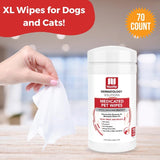 Nootie Medicated Dog Wipes, 2% Chlorhexidine and 2% Miconazole Formulated Pet Wipes for Dogs and Cats - 5"x 6" Size XL Wipes - 70 Count - Sold in Over 10,000 Vet Clinics and Pet Stores Worldwide