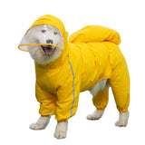 Leowow Dog Raincoat, 4 Legs Large Dog Rain Jacket with Reflective Stripe,Dog Hooded Waterproof Raincoats for Big Dogs,Large Breeds Dogs Rain Jackets with Legs,Tail(Yellow,9XL)