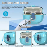 Clear Case for Bose Ultra Open with Safety Lock (2024), Shockproof Protective Cover for Bose Ultra Open Earbuds Clear TPU Bose Open Ear Case Accessories with Cleaning Kit & Carabiner (Clear Blue)