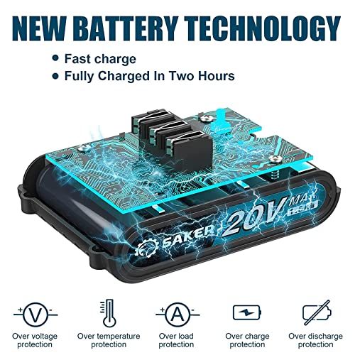 Saker Mini Chainsaw,Portable Electric Chainsaw Cordless,Handheld Chain Saw Pruning Shears Chainsaw for Tree Branches,Courtyard,Household and Garden(SAKER Mini Chainsaw + 1 Battery)