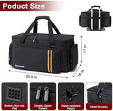 DJ Gig Bag with 8 Detachable Dividers, DJ Cables Bag with 15.6'' Laptop Sleeve, Large Capacity Travel Musicians Gig Bag for DJ Gear, Music Equipment&Accessories, Black