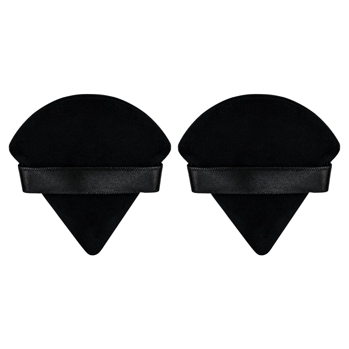 2Pcs Triangle Powder Puffs, Face Makeup Puff for Body Loose Powder Beauty Makeup Tool Black