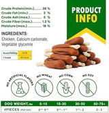 Dog Treats, Calcium Bones Wrapped Chicken & Rawhide Free Chew - Pet Healthy Dried Snacks & Grain Free Meat - Bulk Best Chews for Christmas, Training Small & Large Dogs - Made for USA