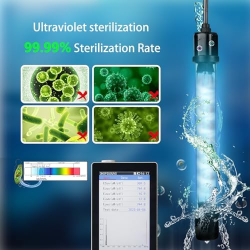 200GPH Aquarium Filter, U-V for Aquarium for 20-75 Gal Tank, Submersible Pump Filter for Green Water and Algae Clean, Ultra-Silent Green Killing Machine with Fish Tank Deodorization
