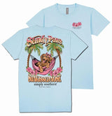 Simply Southern Sandy Paws Sunkissed Nose - Dog - Palm Trees - Adult T-Shirt (US, Alpha, Large, Regular, Regular, ICS Blue)