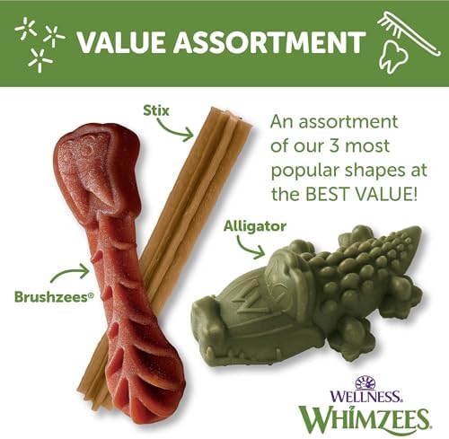 Wellness WHIMZEES Value Box Dog Dental Treats, Natural Chews, Small Size, (89 Count)