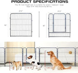 Dog Playpen,32/40/45 Inch Height in Heavy Duty, Folding Indoor Outdoor Anti-Rust Dog Exercise Fence, Portable Pet Playpen with Door for Large Medium Small Dogs and Pet (40 Panels, 45 Inch) Silver