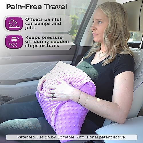 Zomaple Hysterectomy Pillow- Super Comfy Shock Absorbing Hysterectomy Recovery Pillow with 2 Pockets and Gel Pack- Tummy Pillow with Hands Placement Pouch