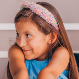 FROG SAC Sequin Knot Headband for Girls, Rainbow Knotted Hair Bands Accessories for Kids, Sparkly Iridescent Little Girl Headbands, Cute Fashion Hairbands for Tweens Stocking Stuffers for Children
