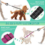 Two Dog Lead, 2 in 1 Upgraded Double Dog Leash Attachment Combine Adjustable Strap and Shock Absorbing Bungee No Tangle Dual Training Splitter for Different Size Dogs