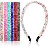 MTLEE 6 Pieces Beaded Headbands for Women Sparkly Crystal Beaded Hair Hoop Hairbands Multiple Color Hair Accessories Head Bands Christmas Gift(Vivid Colors)
