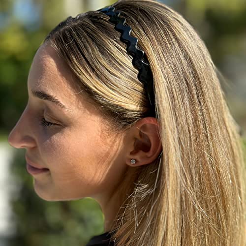 Camila Paris CP3295 French Headband for Women, Black, Strong Hold Grip Women's Hair Band, Ligth and Very Flexible, No Slip and Durable Styling Girls Hair Accessories, Made in France