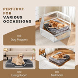 Sweetcrispy Orthopedic Dog Bed, Memory Foam Puppy Sleeping Sofa for Medium Pets with Washable Removable Cover Non-Slip Base Waterproof Liner Egg Crate for Improved Sleep, Grey, 28"L x 23"W x 6.5"Th