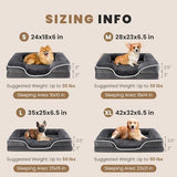 Sweetcrispy Orthopedic Dog Bed, Memory Foam Puppy Sleeping Sofa for Medium Pets with Washable Removable Cover Non-Slip Base Waterproof Liner Egg Crate for Improved Sleep, Grey, 28"L x 23"W x 6.5"Th