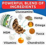 Hemp Chews Dogs Hip Joint Pain Relief - Glucosamine Chondroitin Hemp Treats for Joint Health - Dog Joint Supplement Large Breed & Small - Hemp Oil Pill - Canine Vitamin Treat Old Dog (240Ct/Chicken)