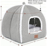 Cat Bed for Indoor Cats - Cat Cave Bed Cat House Cat Tent with Removable Washable Cushioned Pillow, Soft and Self Warming Kitten beds, for Small and Medium Cat Beds & Furniture