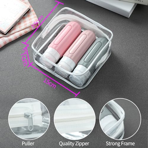 16 Pack Travel Bottles Set for Toiletries, Leakproof Travel Containers for Toiletries TSA Approved Silicone Travel Accessories Squeezable Refillable 3oz for Shampoo Conditioner Lotion