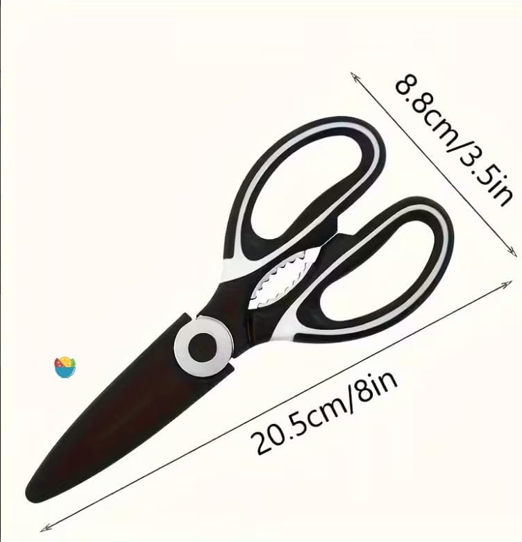 Heavy Duty Kitchen Scissors, Premium Sharp Kitchen Shears for Fish, Meat, Bones, Poultry and Vegetables with Strong Stainless Steel Blades Multi Purpose Cooking Scissors