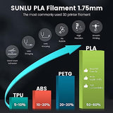 SUNLU PLA 3D Printer Filament PLA Filament 1.75mm, Neatly Wound PLA 3D Printing Filament 1.75mm, Dimensional Accuracy +/- 0.02 mm, Fit Most FDM 3D Printers, 1kg Spool (2.2lbs), PLA Black
