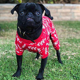 CuteBone Dog Xmas Pajamas P18XL, Polyester, X-Large, Animal Print, Elastic Waist