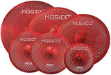 Low Volume Cymbal Mute Cymbal Pack Red 6 Pieces 10" Splash+14"hi-hat+16"crash+18"crash+20"ride FREE Cymbal Bag Silent Cymbals for Practice Drum Set
