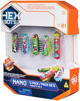 Nano 5 Pack, 4 Nano Bots with Bonus Flash Nano, Sensory Toys for Kids & Cats with Vibration Technology, Insect Toys & Mini Robot Toy for Kids Ages 3 & Up