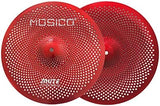 Low Volume Cymbal Mute Cymbal Pack Red 6 Pieces 10" Splash+14"hi-hat+16"crash+18"crash+20"ride FREE Cymbal Bag Silent Cymbals for Practice Drum Set