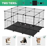 22 Panels Pet Playpen, Small Animal Playpen with Doors and Top, C&C Cage for Guinea Pigs, Rabbit, Bunny, Hedgehogs, Chinchillas, Rabbit Play Pen Indoor Outdoor, Metal Wire Yard Fence