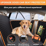 Hard Bottom Holds 420LBS, Dog Car Seat Cover for Back Seat, Back Seat Extender for Dogs, Back Seat Extender for Car Travel Bed with Mesh Window and Storage Pocket, SUV, Truck