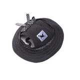 Harikaji Pet Cap, Round Hat Fashion Dog Canvas Princess Hat Baseball Adjustable Chin Strap Sun Protection Visor for Puppy Dog (L,Black)