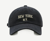 Top Baseball Caps for Women-Men Outdoor Baseball Hats New York Golf Sports Hat Curved-Brim UV Protection Navy
