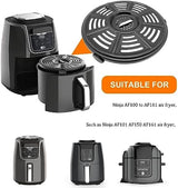 Air fryer Accessories for Ninja AF101 AF161 AF150 Air Fryer, 8.2'' Round Food Grade Air Fryer Grill Pan Grill Plate Crisper Plate Replacement Parts Tray Rack Compatible Ninja Foodie Pressure Cooker