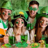 Garma 238 PCS St Patricks Day Decorations Set Glasses Bracelets Coins Necklaces Flags Tattoos Brooches Fake Beards Party Blowers Hand Clappers Saint Patricks Day Party Favors Accessories Supplies