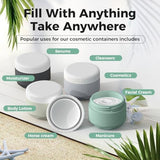 Travel Containers for Toiletries, Silicone Cream Jars TSA Approved 2.5oz Travel Size Containers with Toiletry Bag, Wide Mouth Leak-proof Travel Accessories with Lid for Cosmetic Cream