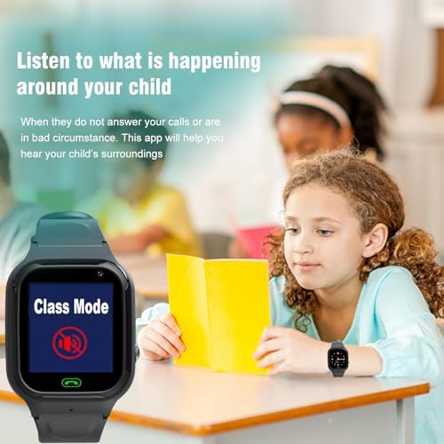 4G Kids Smart Watch - Boys Girls GPS Tracker Kids Smartwatches Phone Watch Video Call SOS Alarm Voice Chat and Touch Screen Game Real Time Tracking Smartwatch for Age 3-12 (Black)