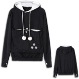 Womens Pet Carrier Sweater Dog Cat Pouch Hoodies Plus Size Tops Black XL