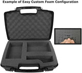 CASEMATIX Hard Travel Case with Foam and Padlock Rings - Customizable Foam Fits Pico Mobile Projectors, Recorders, Microphones and More Small Electronics & Accessories up to 14.5" x 7.5" x 2.75"