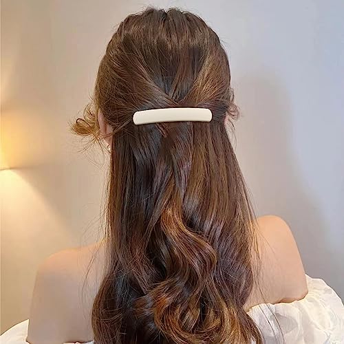 Hair Clips Barrettes for Women: 3 Pcs Matte Flat French Barrette Clips for Thin Fine Short Medium Hair - Neutral Hair Pins, Cute Hair Accessories