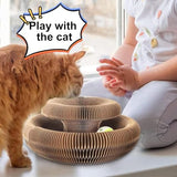 2PC Cat Toy, Magic Organ Cat Scratch Board Foldable Cat Accordion Toy, Cardboard Cat Toys, Interactive Scratch Pad Cat Toy with Toy Bell Ball (2pc)