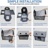 Heated Cat House with Pet Heating Pads, Intelligent Thermostat Cotroller, Cat Heating Shelter for Indoor Outdoor Kitty, Foldable Puppy Heated Bed with Cute Windows, Sturdy and Waterproof