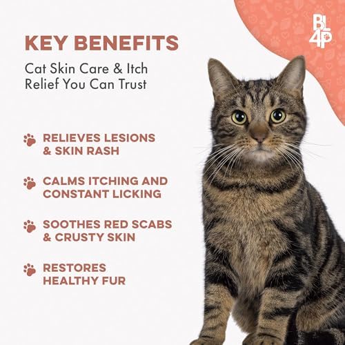 Mange Treatment for Cats, Natural Ear Mite Treatment & Cat Itchy Skin Relief, Helps with Feline Scabies, Feline Dandruff, Shedding, Excessive Grooming and General Cat Skin Care, 400 Odorless Pills