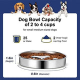 Slow Feeder Dog Bowls 304 Stainless Steel, 2 Cups Metal Food Bowls, Water Bowl for Small & Medium Sized Dogs, Fun Bloat Stop Pet Fast Eaters