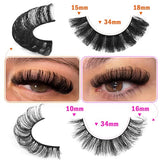 Russian Strip Lashes D Curl False Eyelashes Wispy 4 Styles Fake Eyelashes Natural Russian Eyelashes Fluffy Mink Lashes that Look Like Extensions 16 Pairs ALICROWN