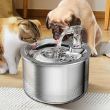 Cat Water Fountain, Stainless Steel Inside Ultra-Quiet Pump, 2L/67oz Automatic Dog Dispenser Water Bowl, Multiple Pets Water Fountain